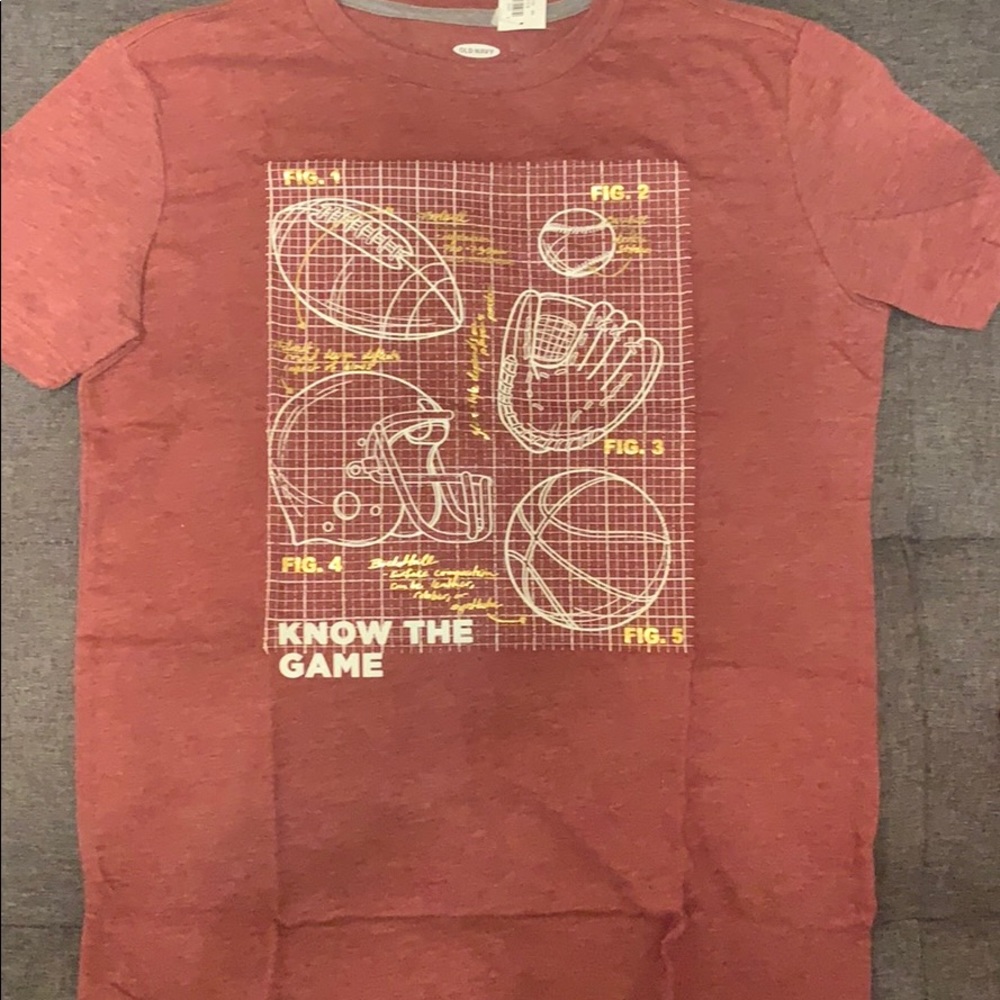 [NWT] Sports Balls "Know The Game" Shirt Maroon - Boys Size 10/12